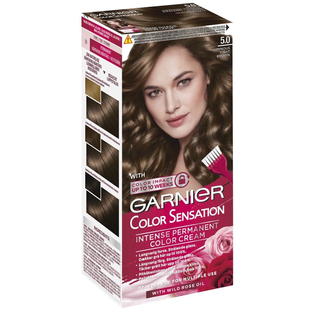 Garnier Color Sensation Intense Permanent Color - 5.0 Luminous Light Brown