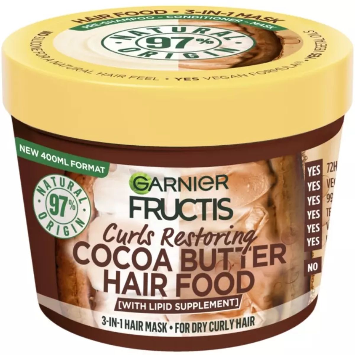 Garnier Fructis Hair Food Cocoa Butter Mask 400 ml