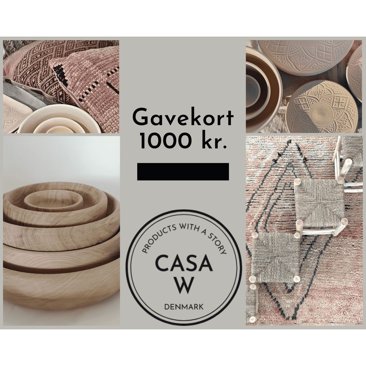 Gavekort Casa W - 1000,00 kr.