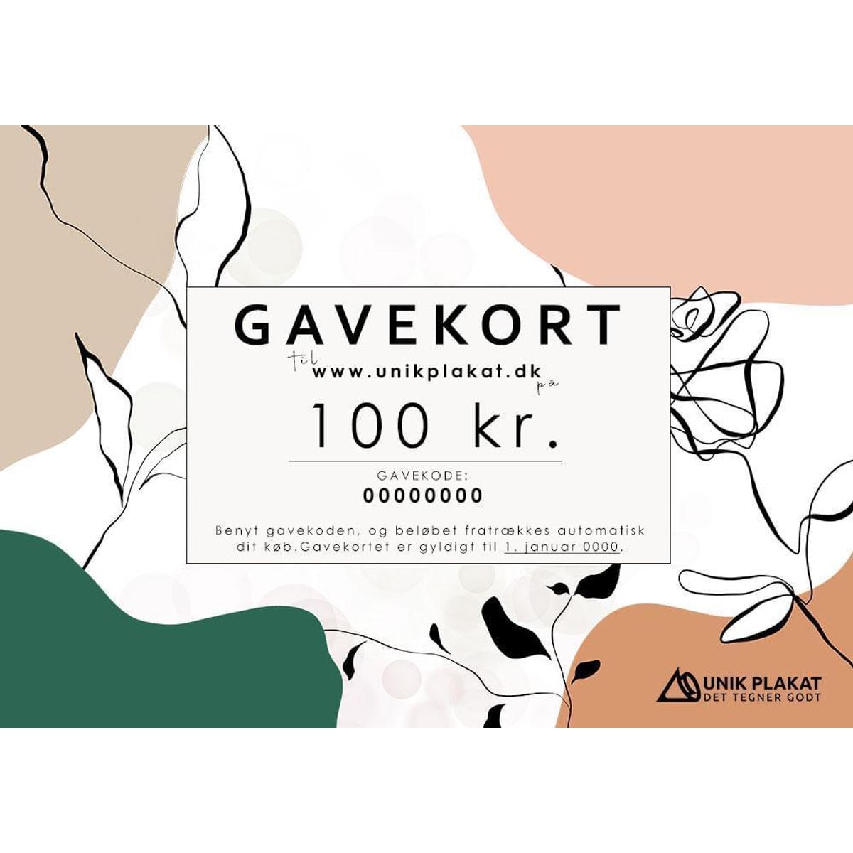 Gavekort på 100 kr. - print selv