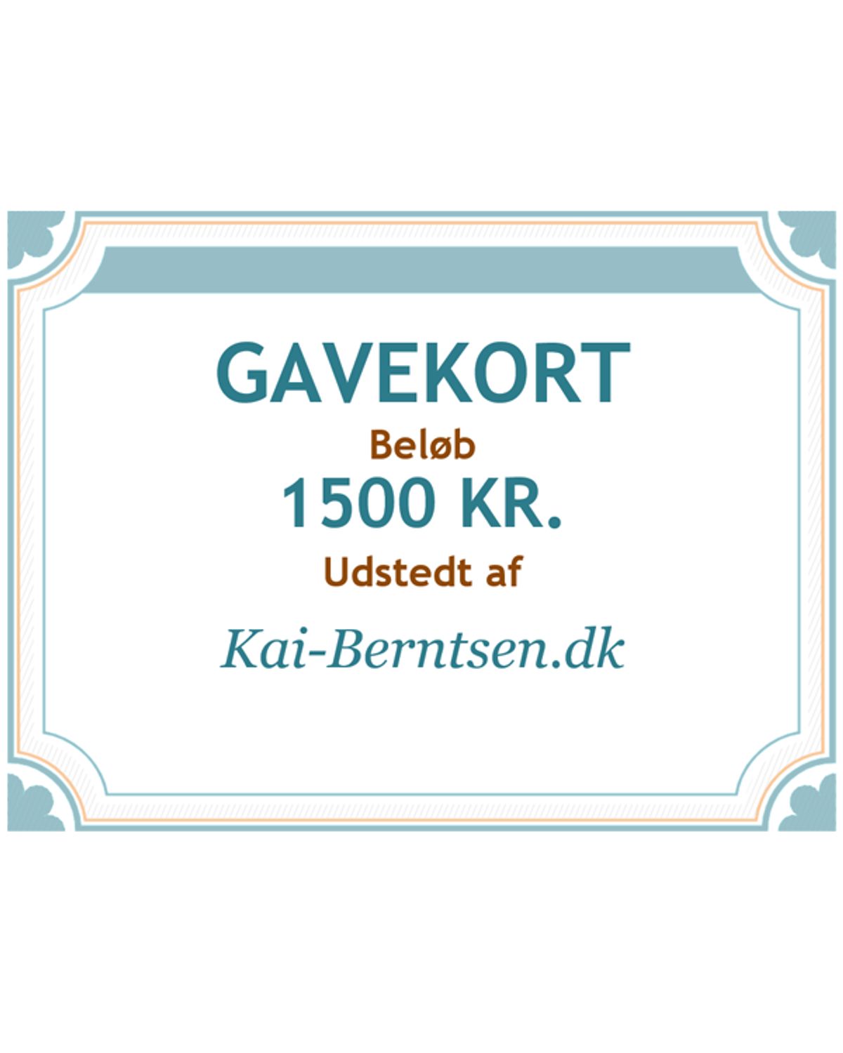 Gavekort på 1500 kr.