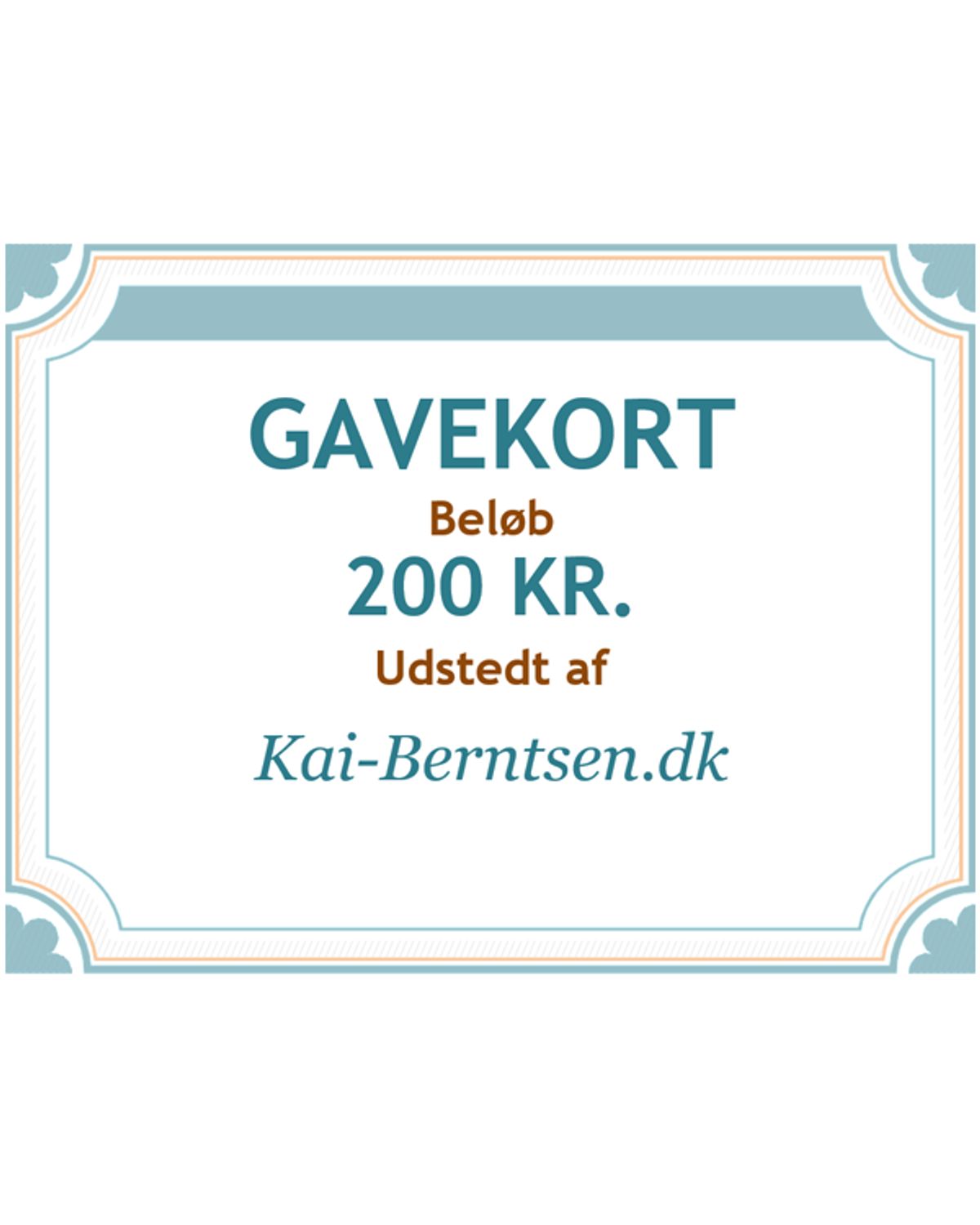 Gavekort på 200 kr.