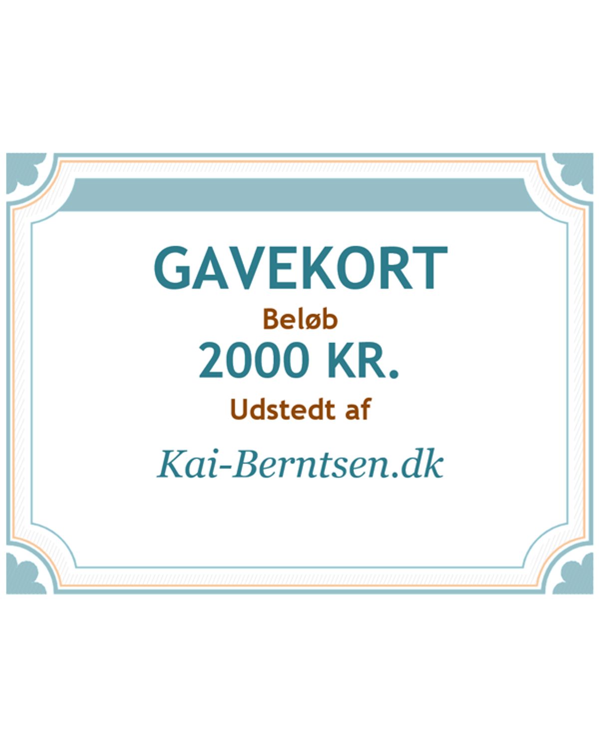 Gavekort på 2000 kr.