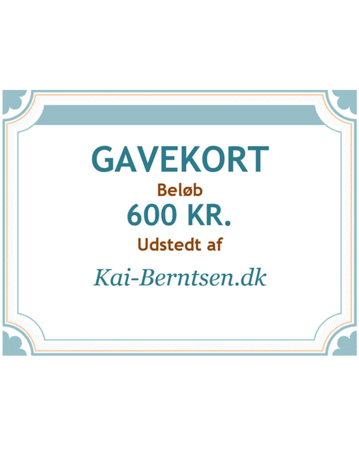 Gavekort på 600 kr.