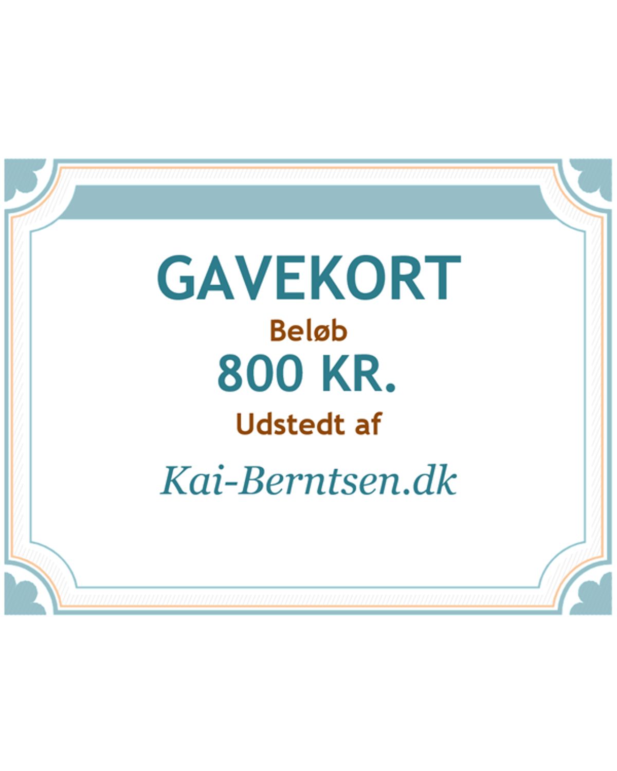 Gavekort på 800 kr.