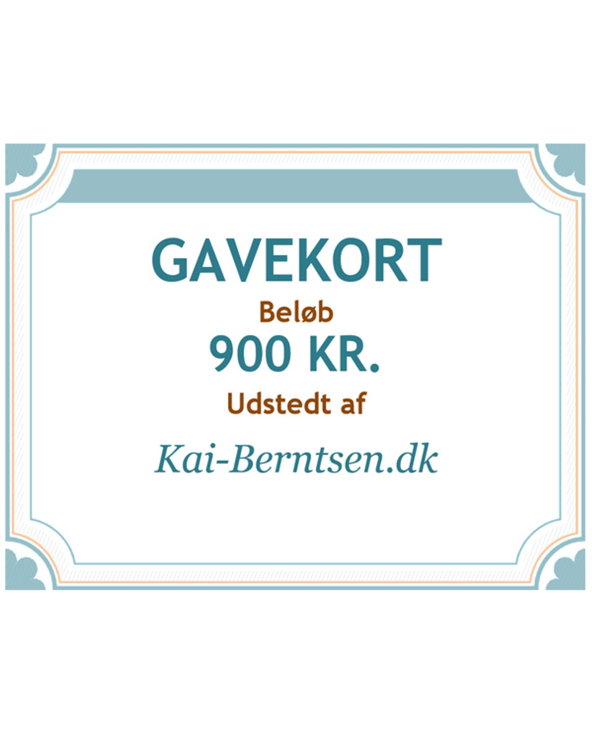 Gavekort på 900 kr.