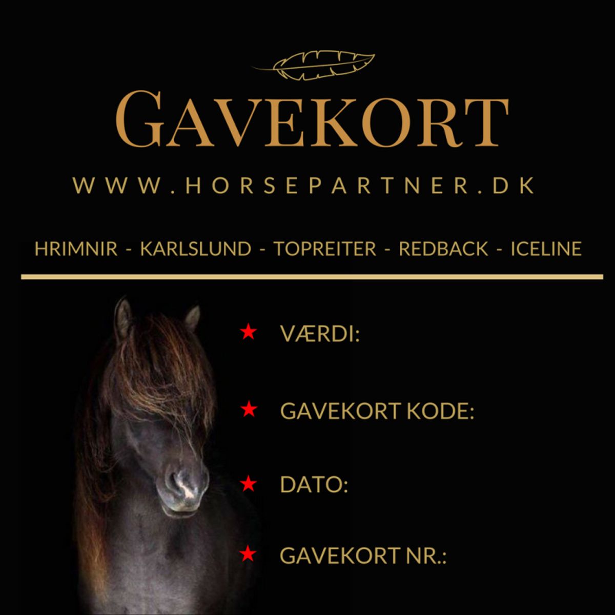 Gavekort til Horsepartner