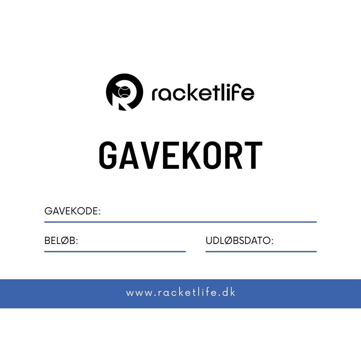 Gavekort til Racketllife - 1.500,00 kr