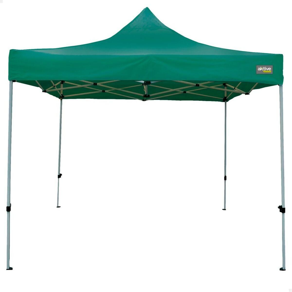 Gazebo Aktive Foldbar Justerbar højde Stål Polyester 420D Oxford Grøn 300 x 320 x 300 cm