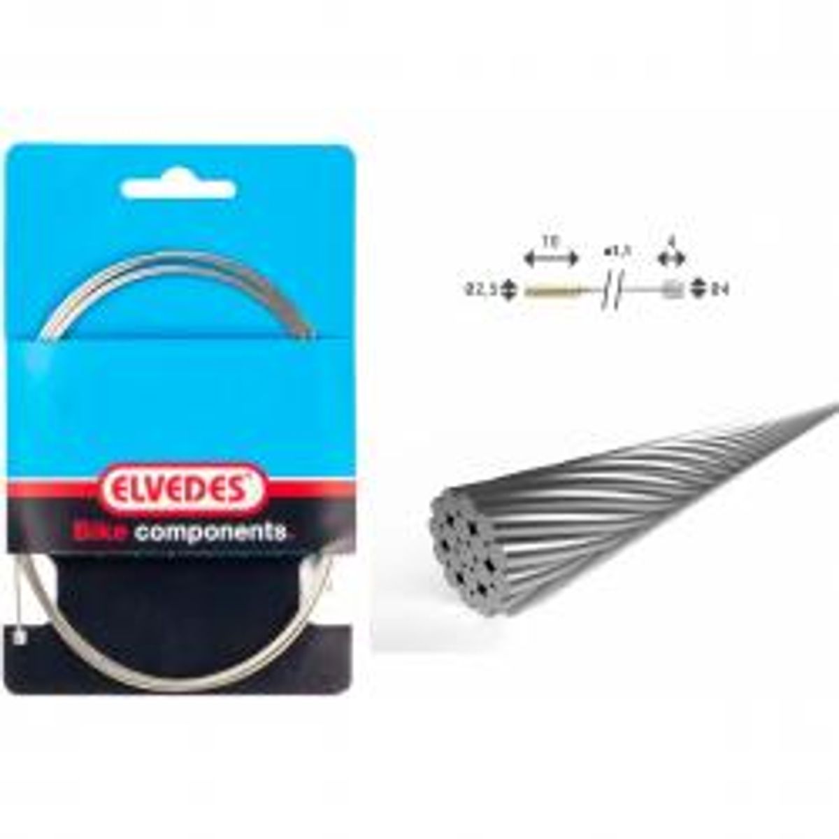 Gearwire 1Ã19 ø1,1/2250mm ø2,5Ã10 & ø4Ã4mm - Cykelreservedele