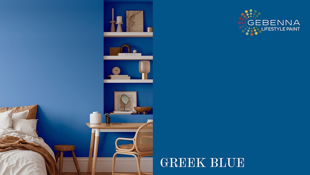 Gebenna Vægmaling: Greek Blue farveprøve