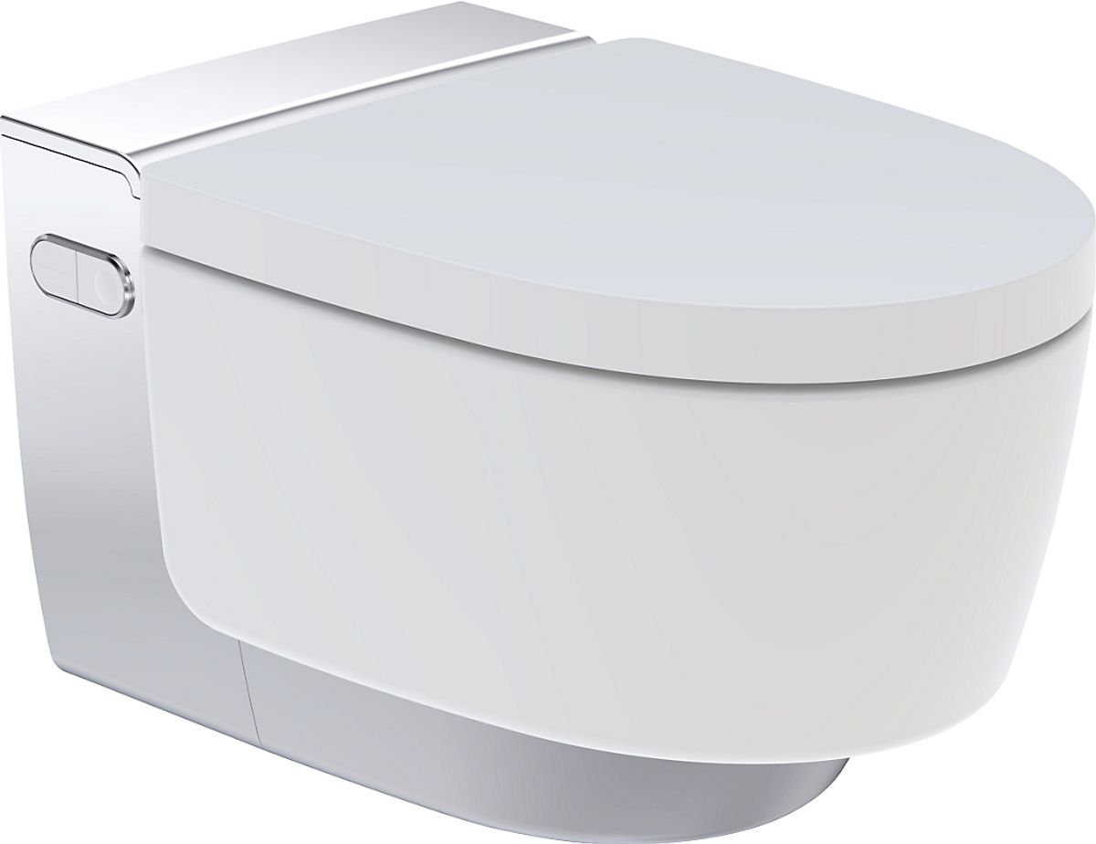 GEBERIT AquaClean Mera Comfort douchetoilet. Krom/hvid