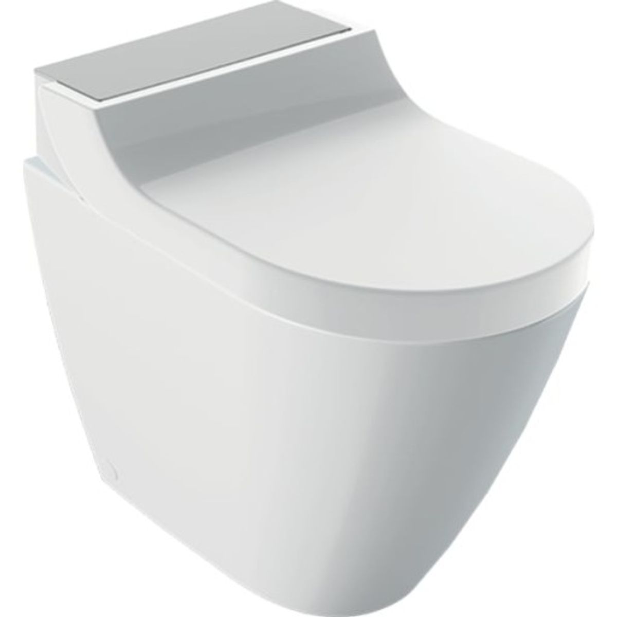 Geberit AquaClean Tuma Comfort douchetoilet, back-to-wall, børstet stål/hvid