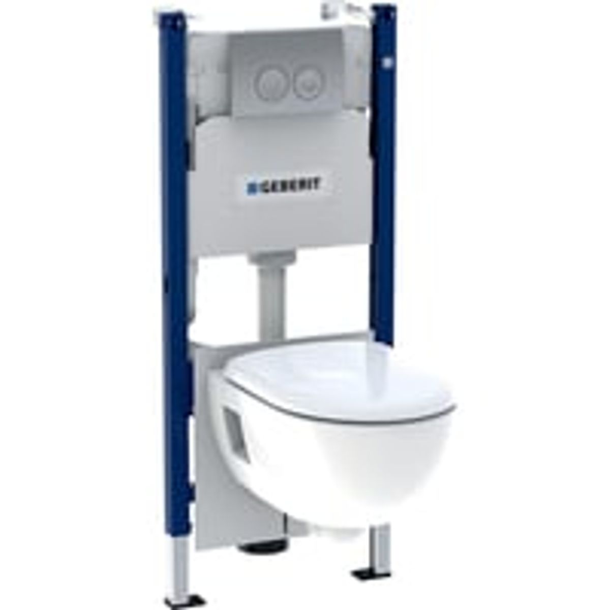 Geberit Delta Renova komplet toilet pakke - 112 cm Delta indbygningscister med tryk, Renova rimfree skjult montering