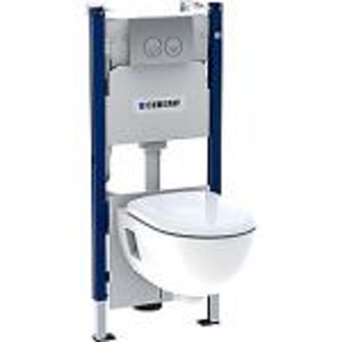 GEBERIT Renova sampak hængetoilet med softclose sæde & indbygningscisterne, hvid/matkrom