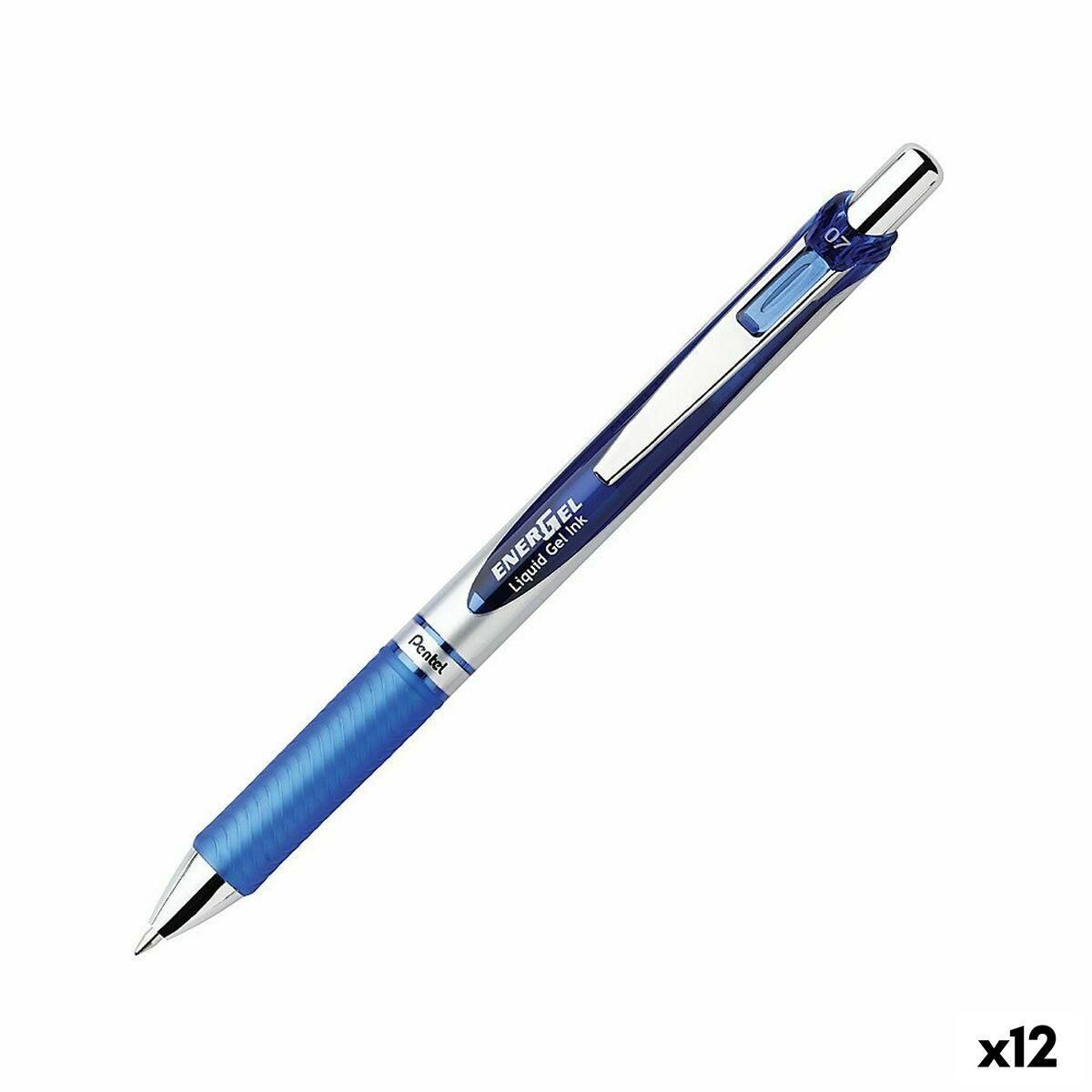 Gel kuglepen Pentel Energel XM Klick 0.7 Blå 12 Dele