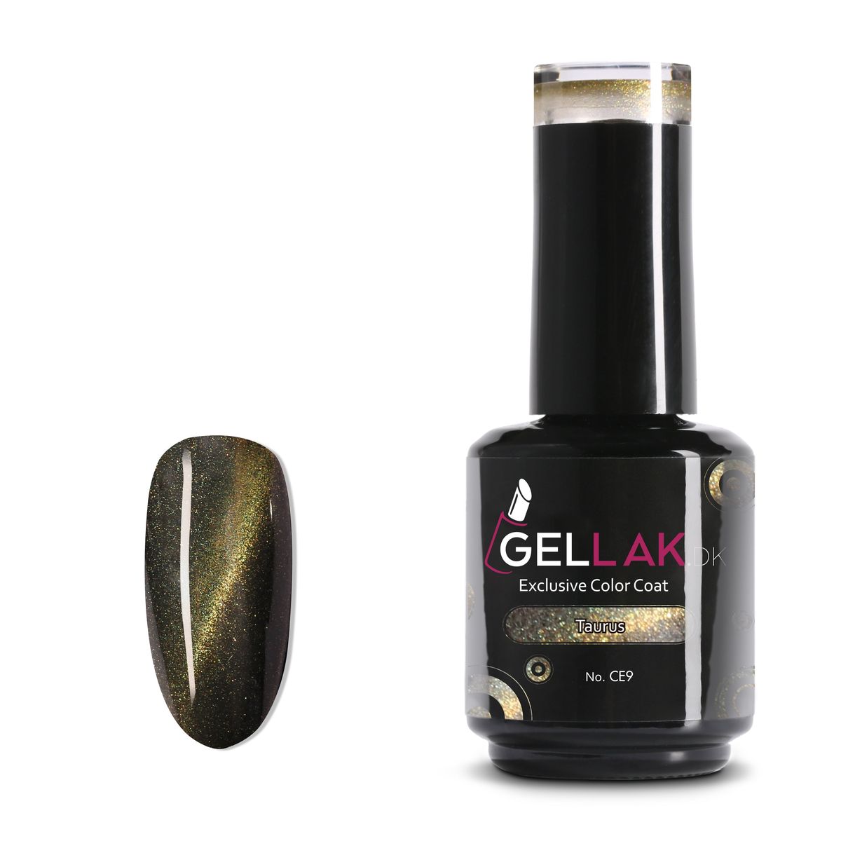 Gel Neglelak Cat Eye Guld | 15 ml | Taurus No. CE9 | Gellak.dk