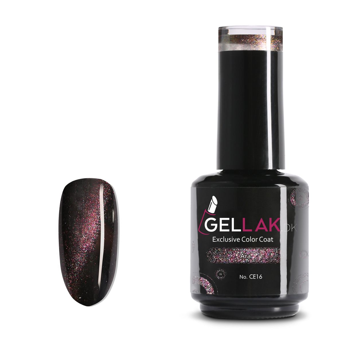 Gel Neglelak Cat Eye Lilla | 15 ml | Ara No. CE16 | Gellak.dk