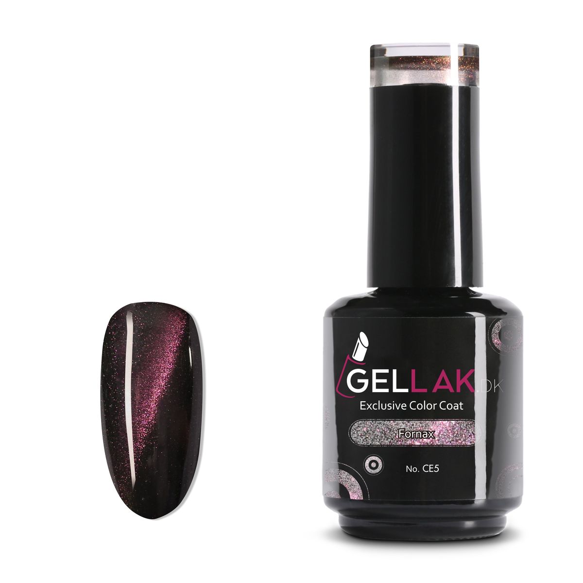 Gel Neglelak Cat Eye Pink | 15 ml | Fornax No. CE5 | Gellak.dk