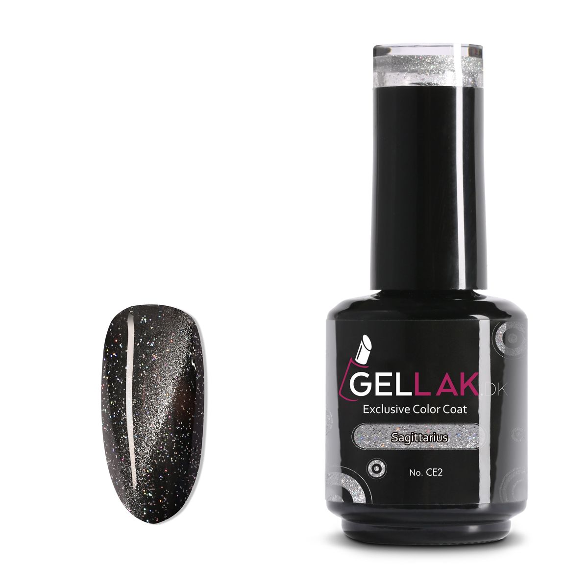 Gel Neglelak Cat Eye Sølv | 15 ml | Sagittarius No. CE2 | Gellak.dk