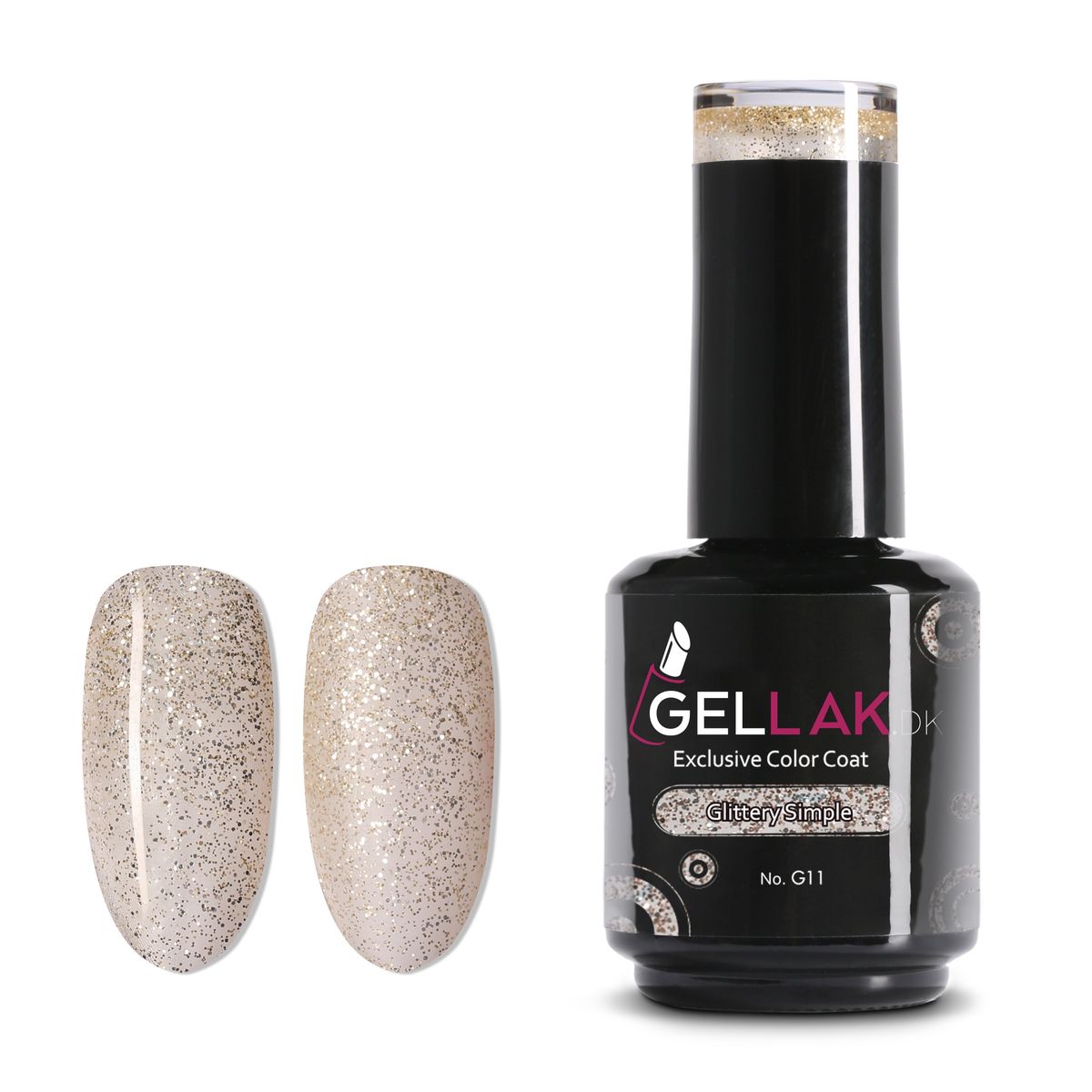 Gel Neglelak Gennemsigtig Glimmer | 15 ml | Glittery Simple No. G11