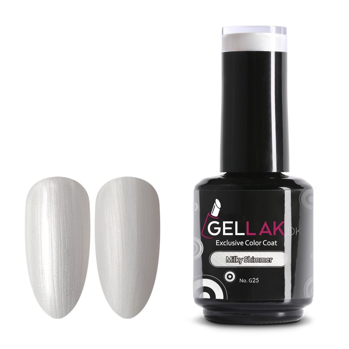 Gel Neglelak Hvid Shimmer | 15 ml | Milky Shimmer No. G25 | Gellak.dk