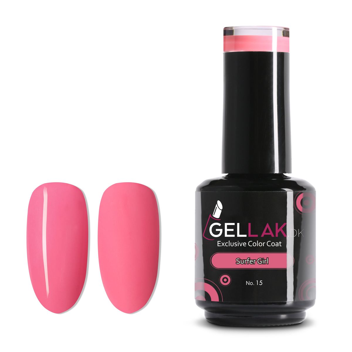 Gel Neglelak Lyserød | 15 ml | Surfer Girl No. 15 | Gellak.dk