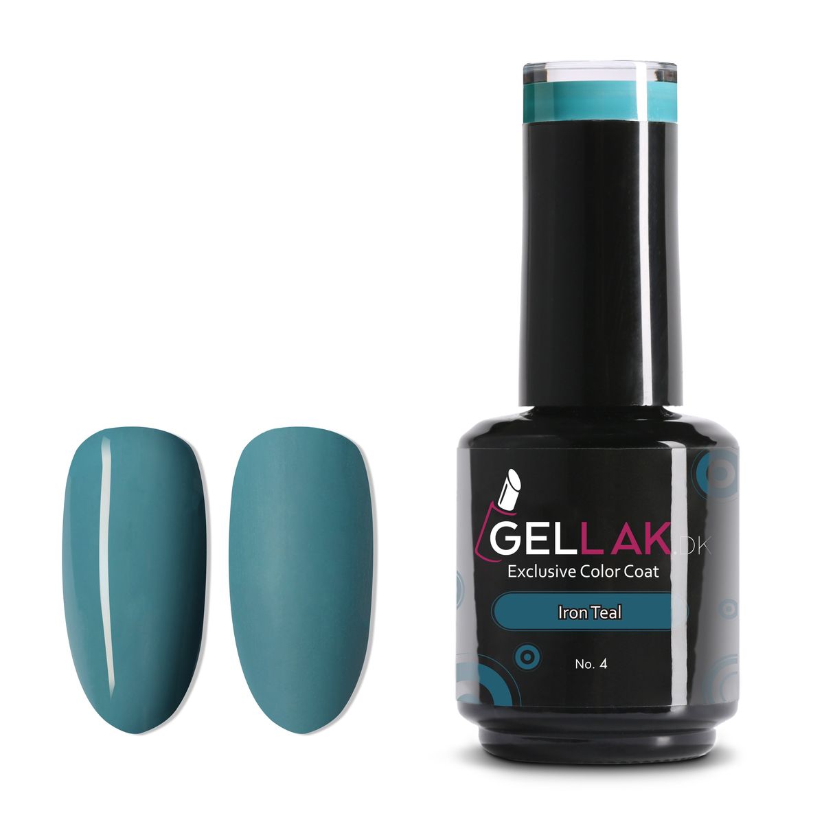 Gel Neglelak Mørk Turkis | 15 ml | Iron Teal No. 4 | Gellak.dk