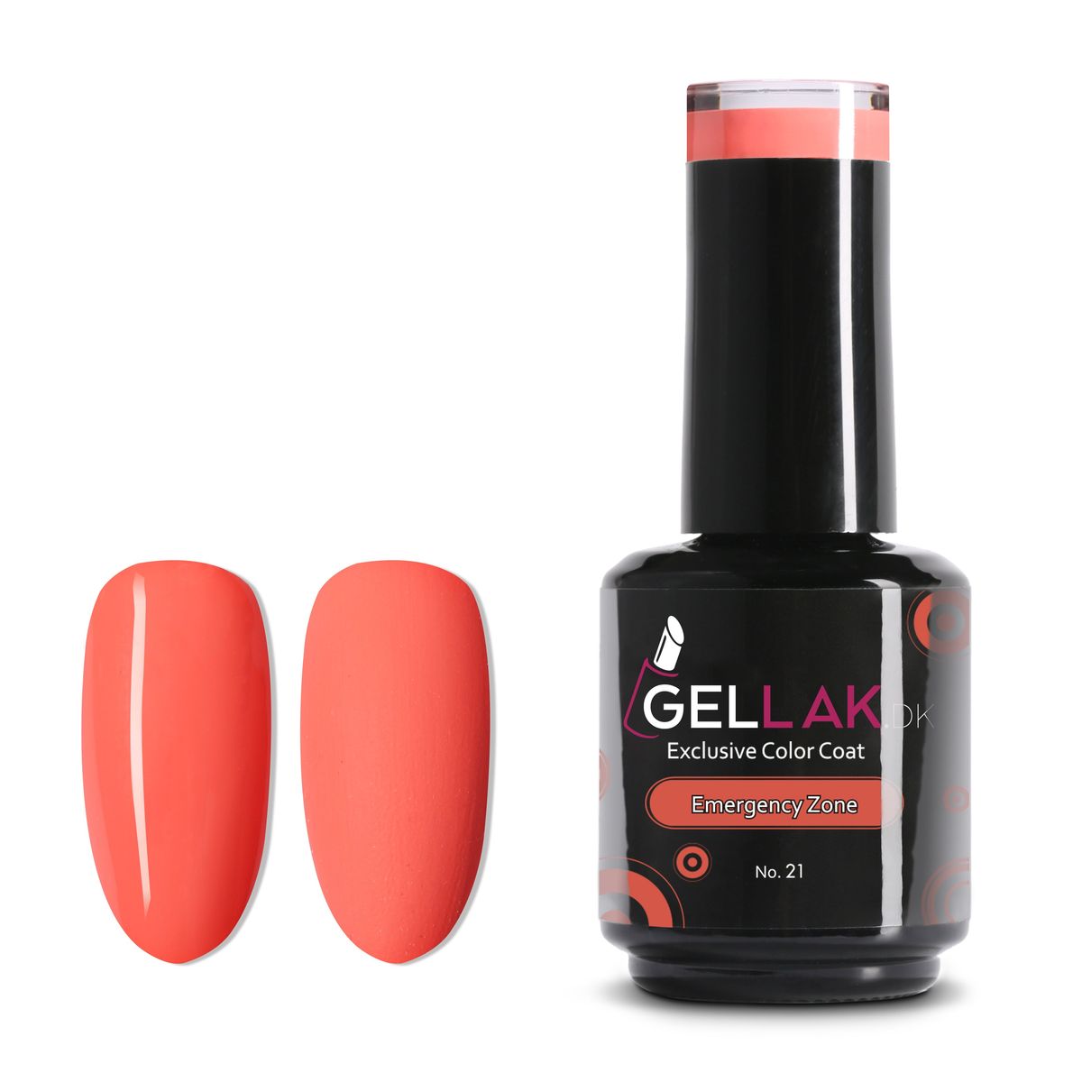 Gel Neglelak Orange | 15 ml | Emergency Zone No. 21 | Gellak.dk