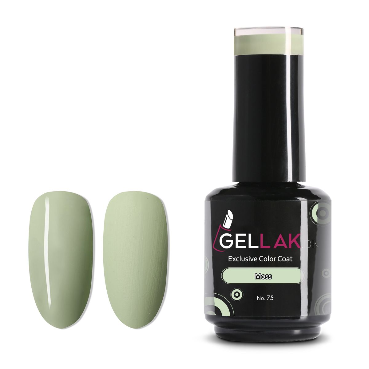 Gel Neglelak Pastel Grøn | 15 ml | Moss No. 75 | Gellak.dk