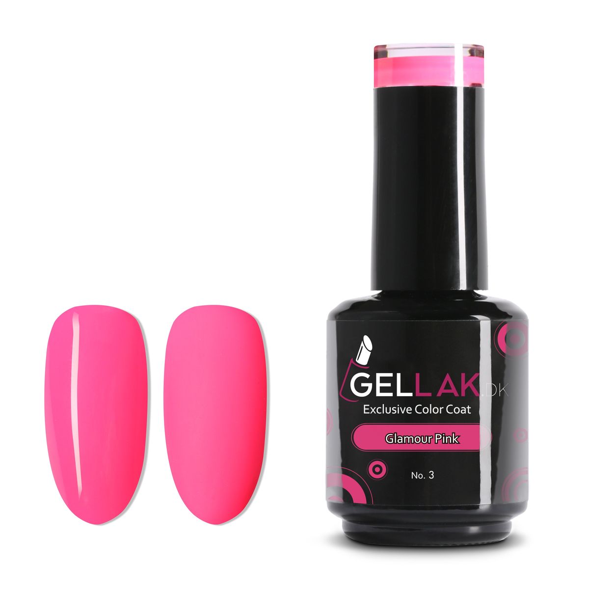 Gel Neglelak Pink | 15 ml | Glamour Pink No. 3 | Gellak.dk