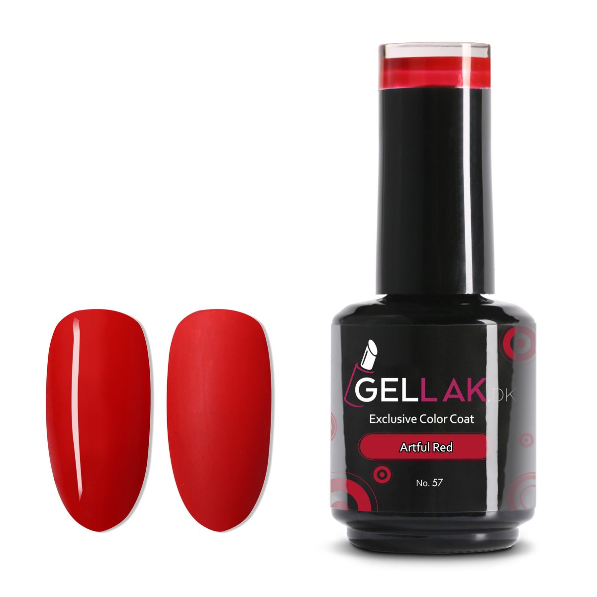 Gel Neglelak Rød | 15 ml | Artful Red No. 57 | Gellak.dk