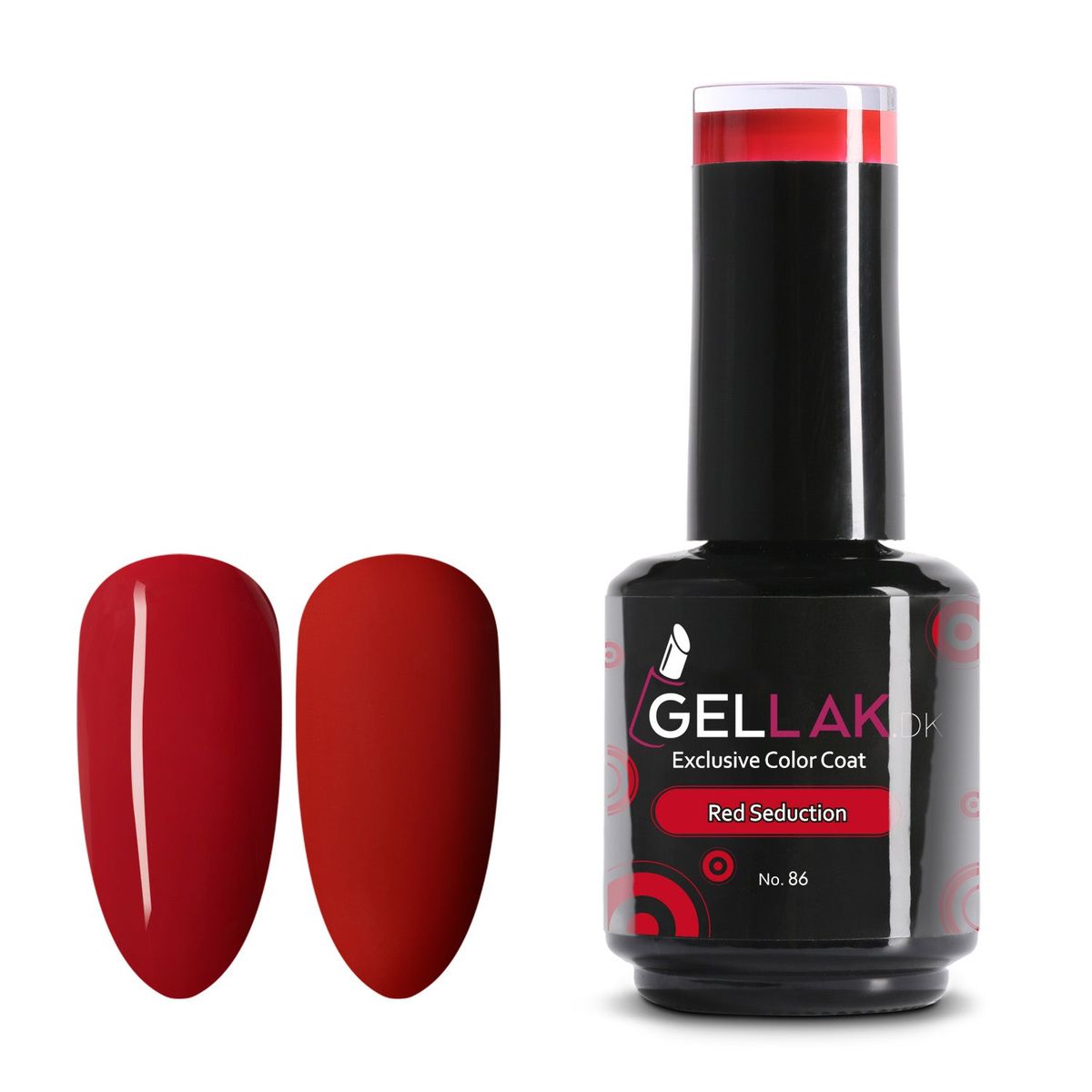 Gel Neglelak Rød | 15 ml | Red Seduction No. 86 | Gellak.dk