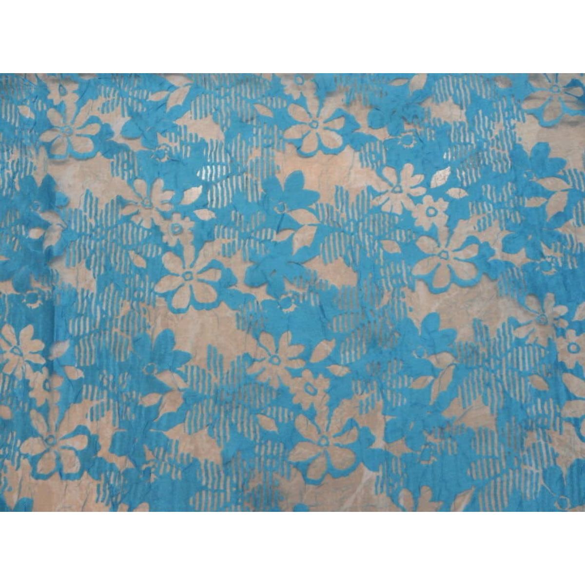 Gennemsigtige turkis blomster - Chiffon, polyester