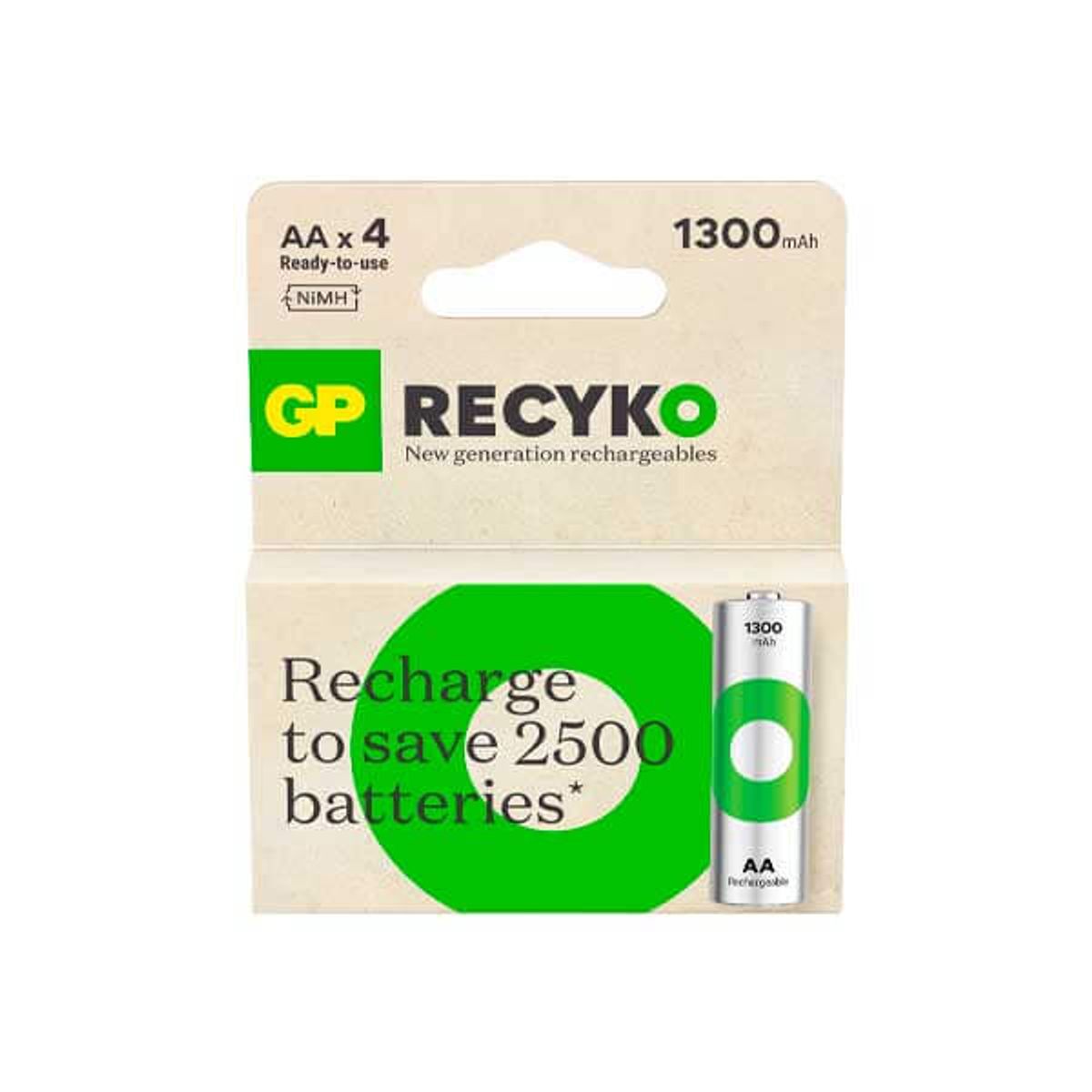 Genopladelige AA ReCyko | 1300mAh