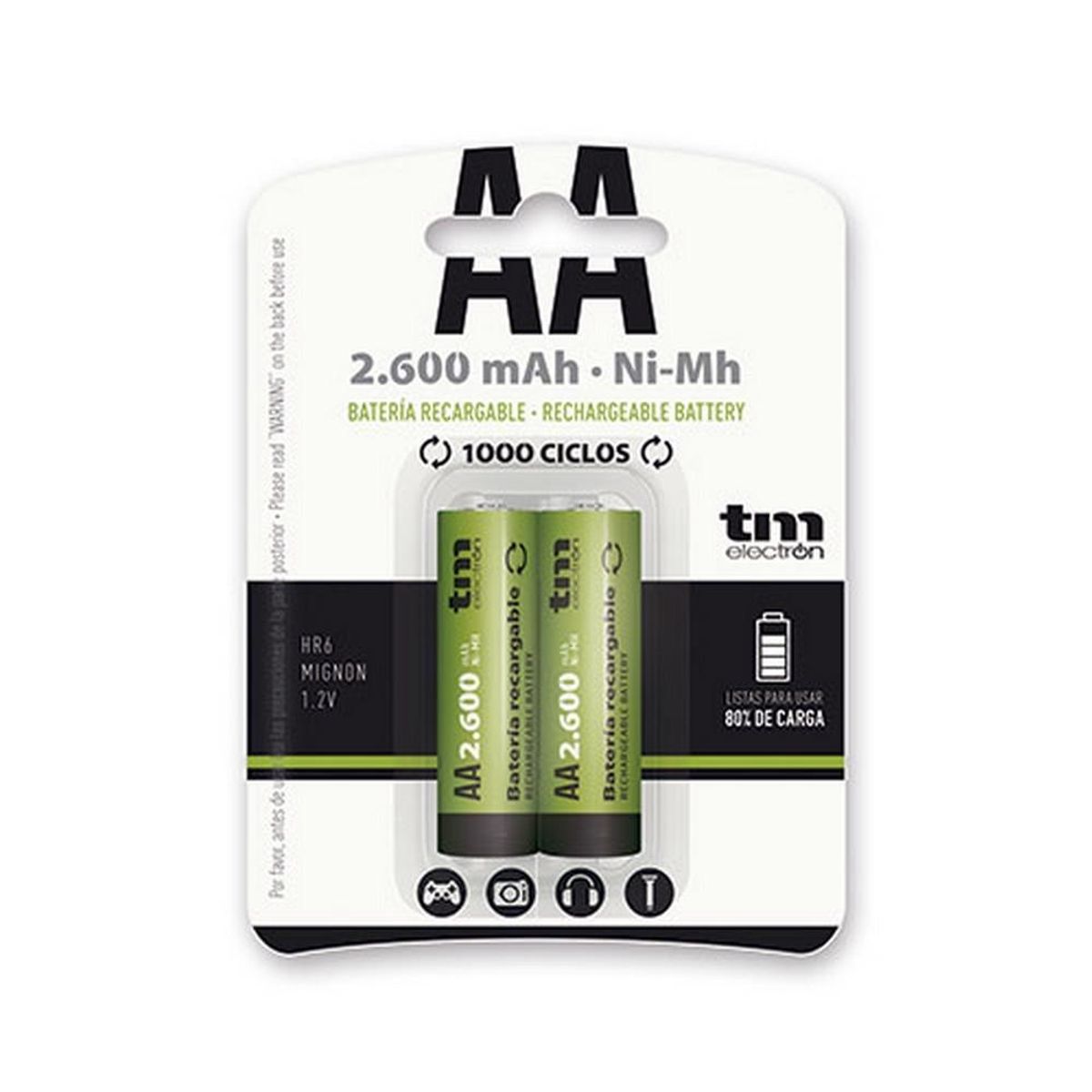 Genopladelige batterier TM Electron Ni-Mh R6