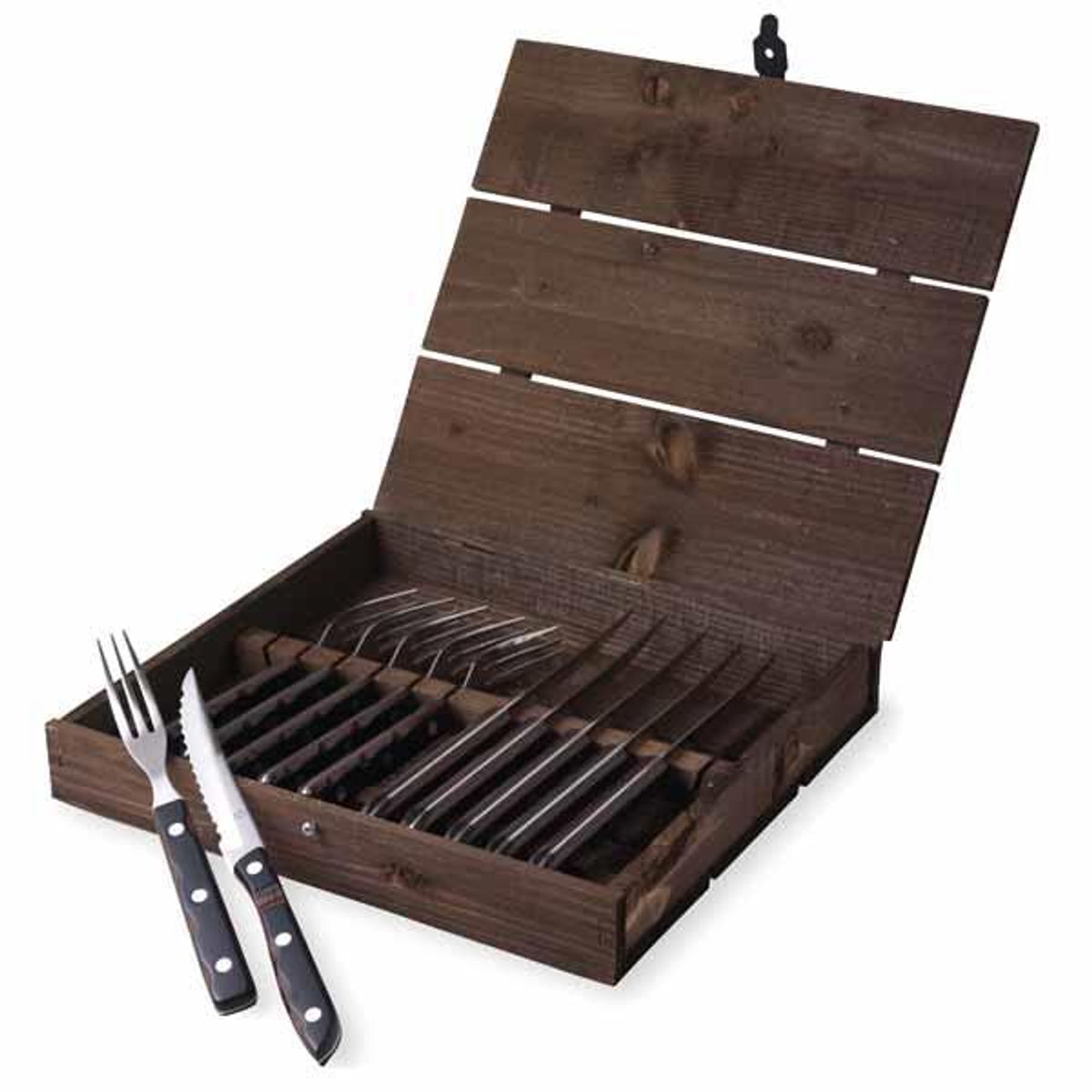 Gense Old Farmer Classic steakbestik - Brun/sort - 12 dele