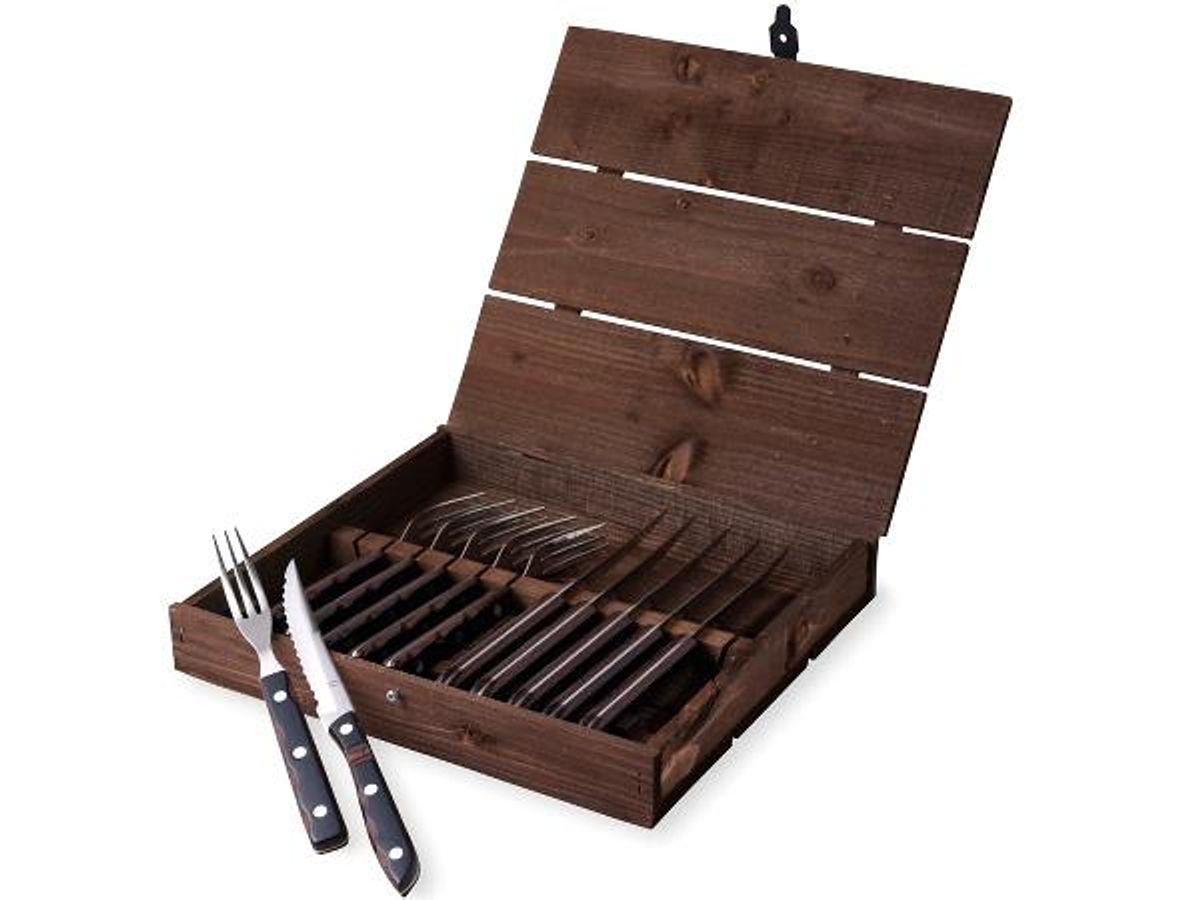 Gense Old Farmer Classic Steakbestik/grillbestik 12 Dele Træ/stål