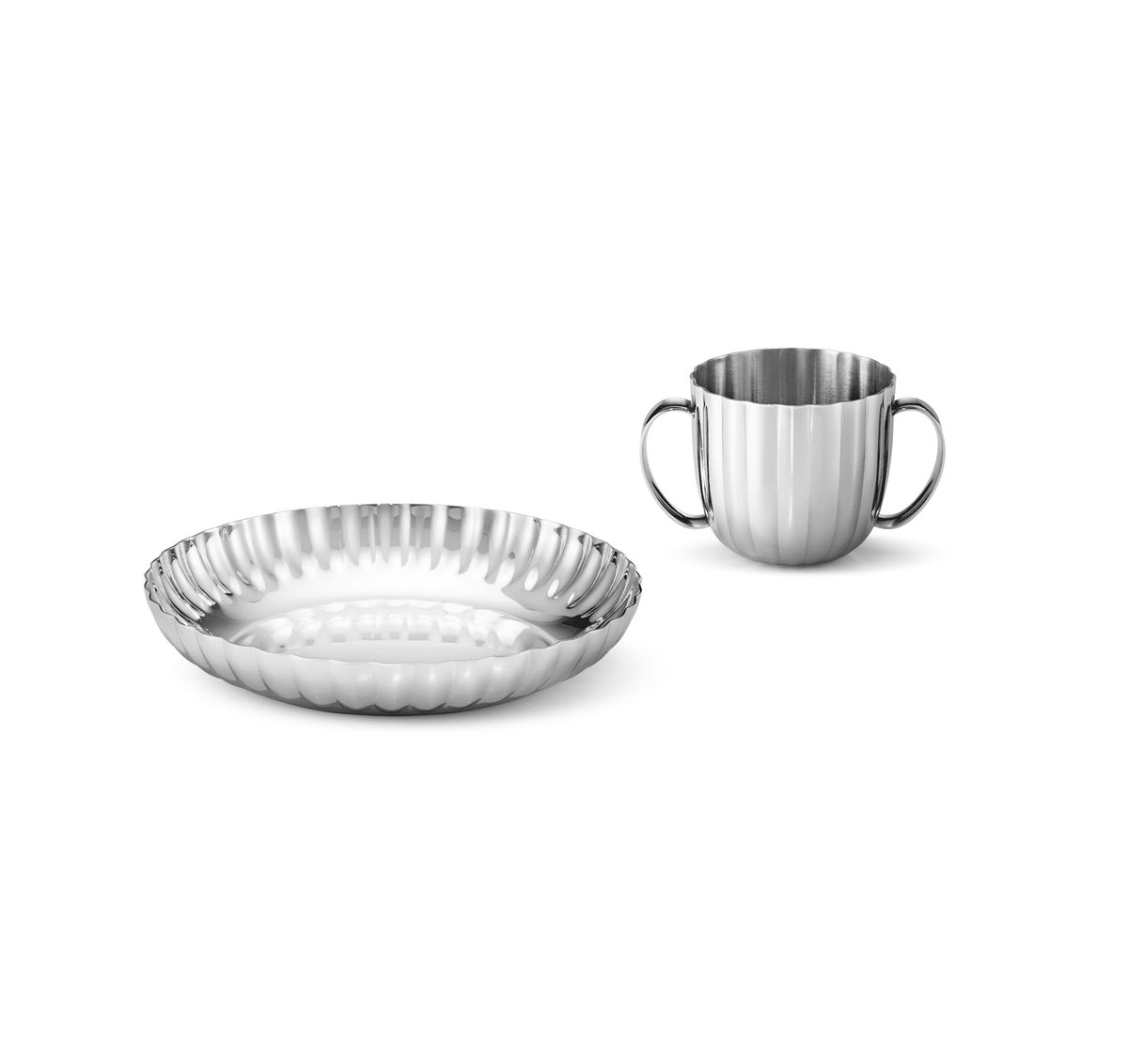 Georg Jensen - Bernadotte dyb tallerken og kop 10019292 Rustfrit stål