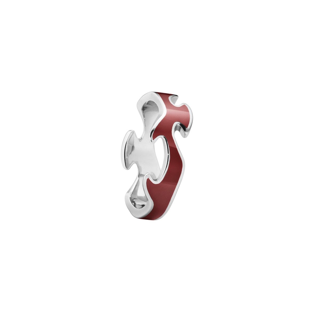 Georg Jensen - Fusion Red Hyceram Center ring 18 kt. hvidguld