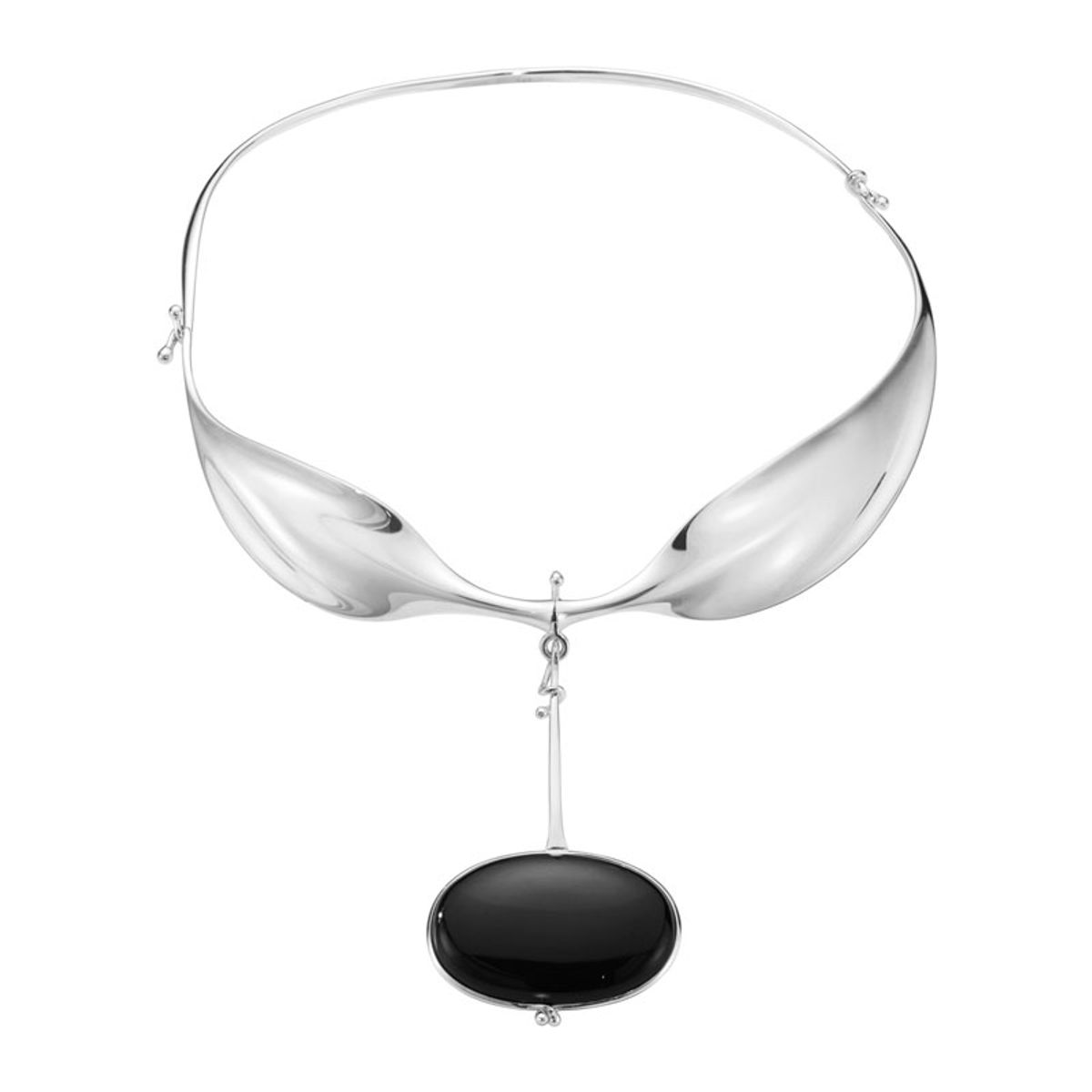 Georg Jensen New Vivianna 242A halsring i sølv med sort agat