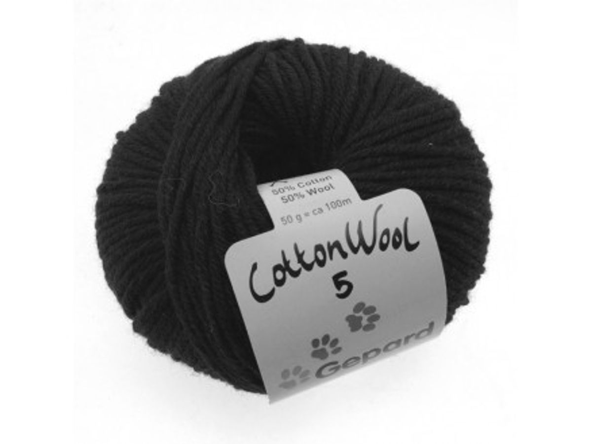 Gepard Garn CottonWool 5 Unicolor 599 Sort