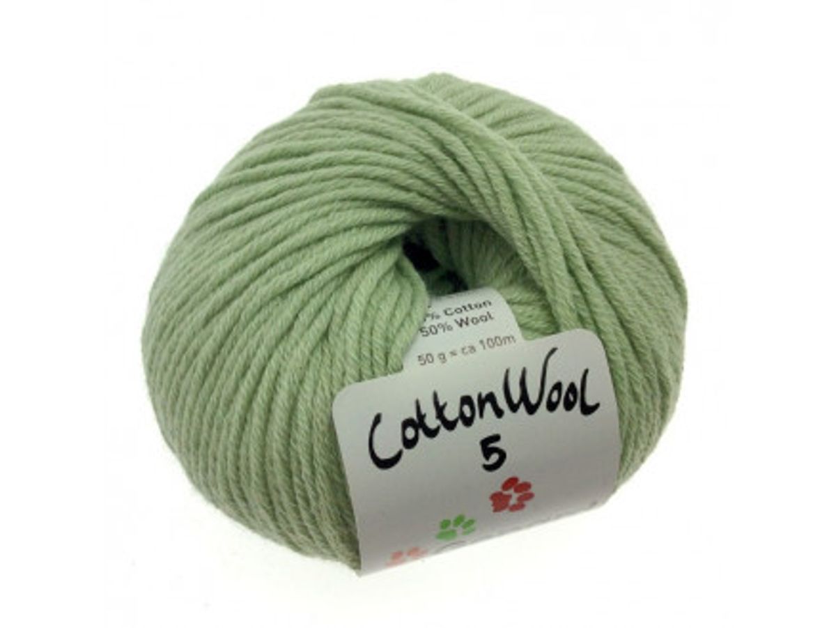 Gepard Garn CottonWool 5 Unicolor 810 Sart Grøn