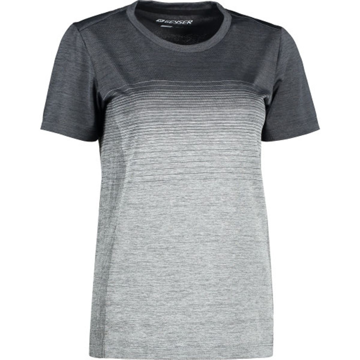 Geyser dame sømløs stribet T-shirt, G11024, grafit melange, XS