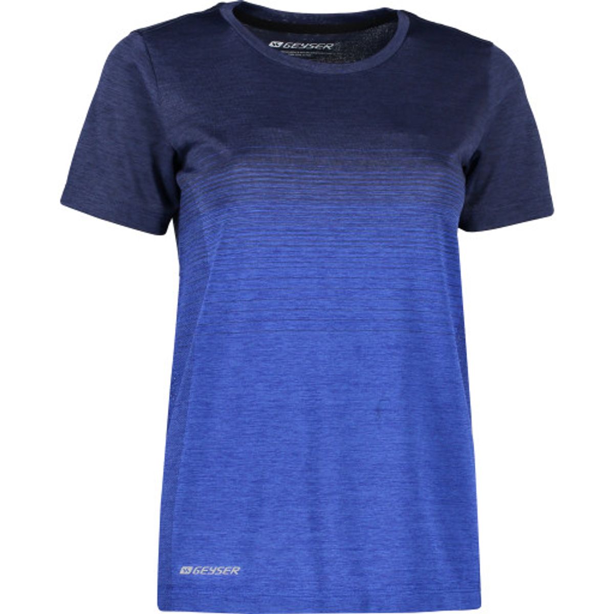 Geyser dame sømløs stribet T-shirt, G11024, navy melange, 2XL