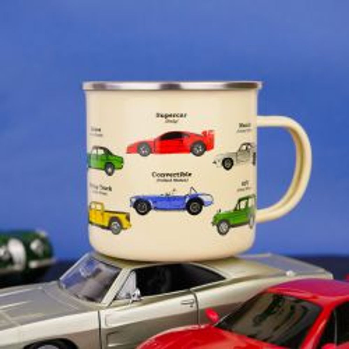 Gift Republic Enamel Mug Cars - Krus