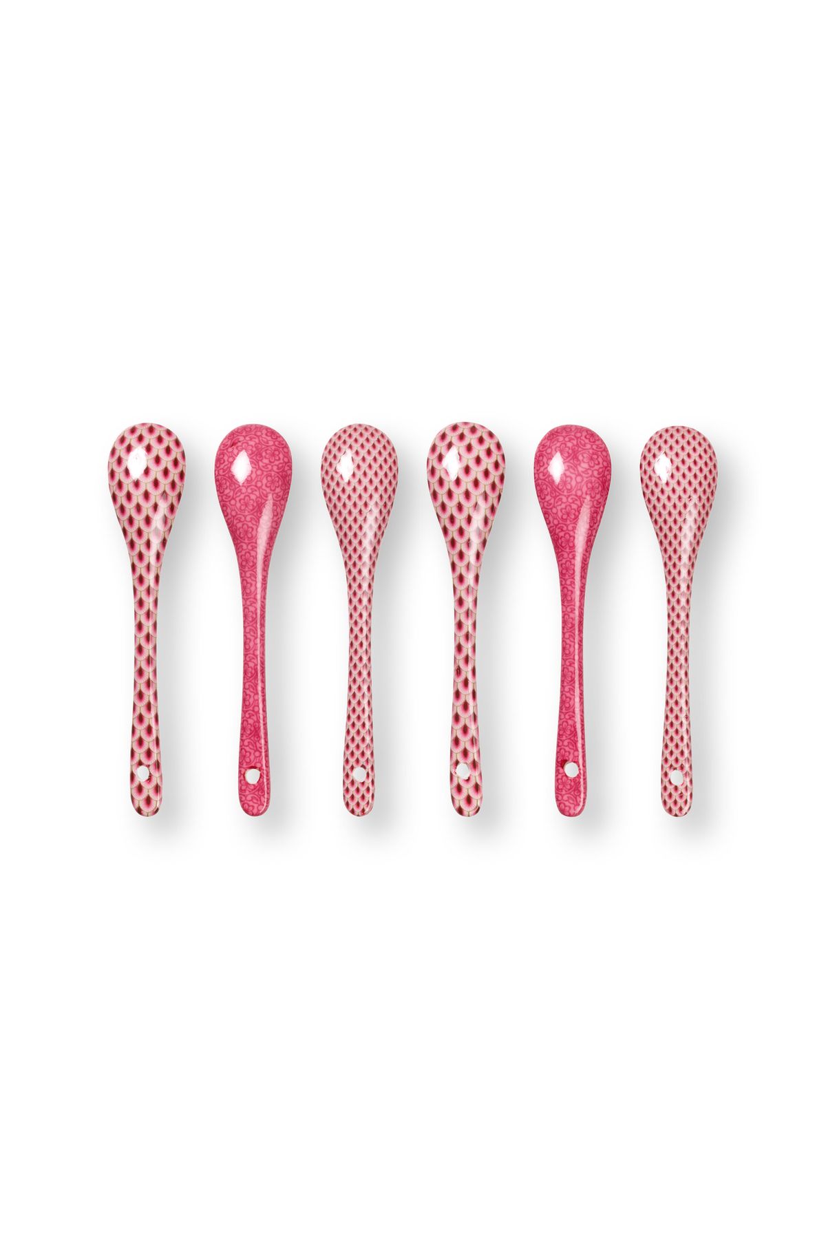 Giftset Teaspoons Oriental Flower Festival Dark Pink 13cm