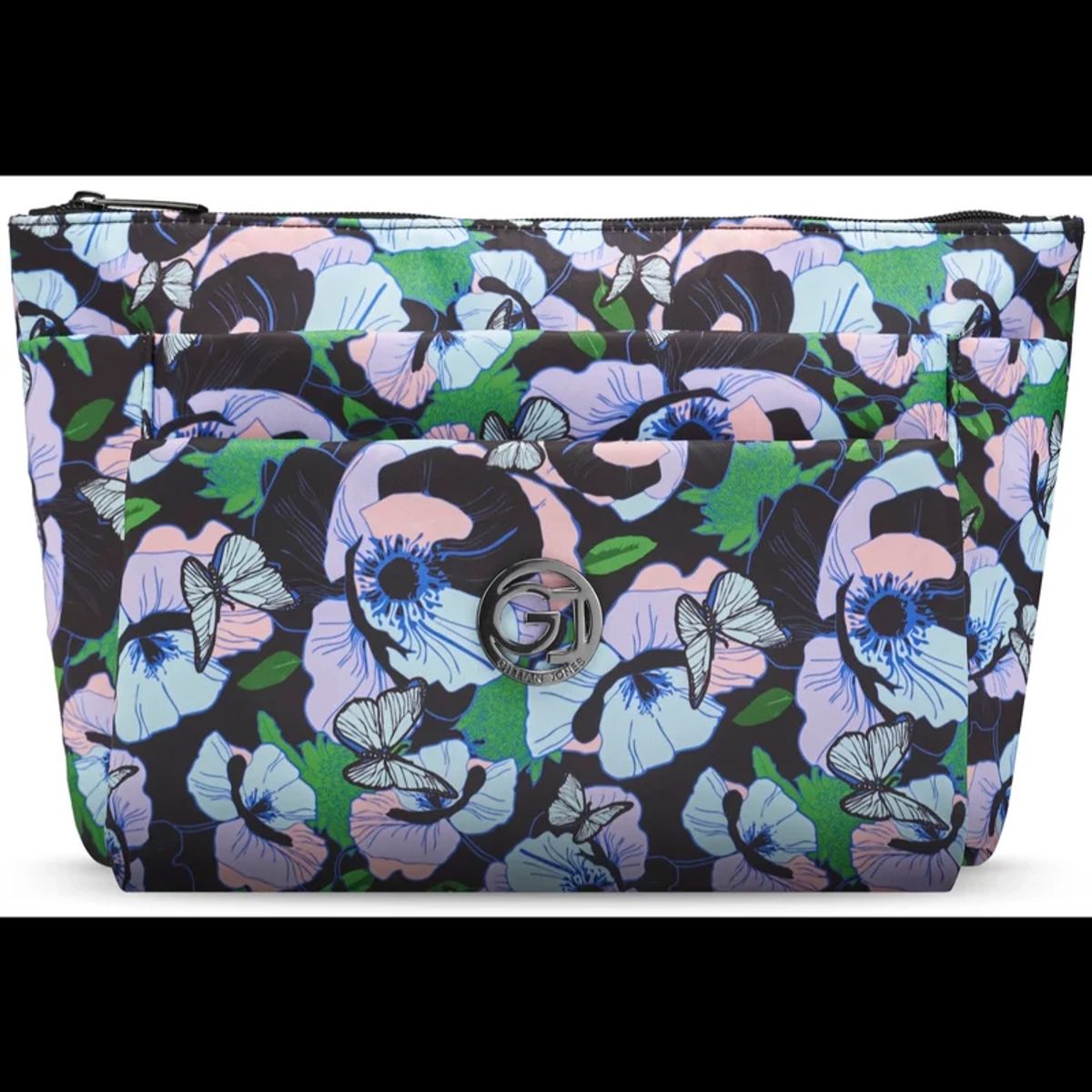 Gillian Jones 3 Room Cosmetics Bag - Multi Flower 10009-77