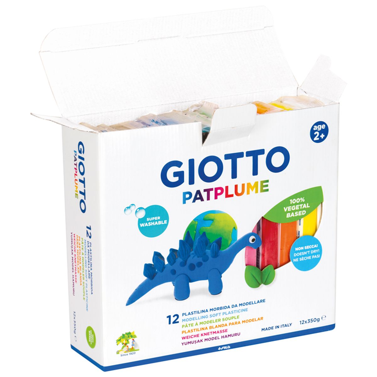 Giotto modellervoks, 12 farver á 350 gram