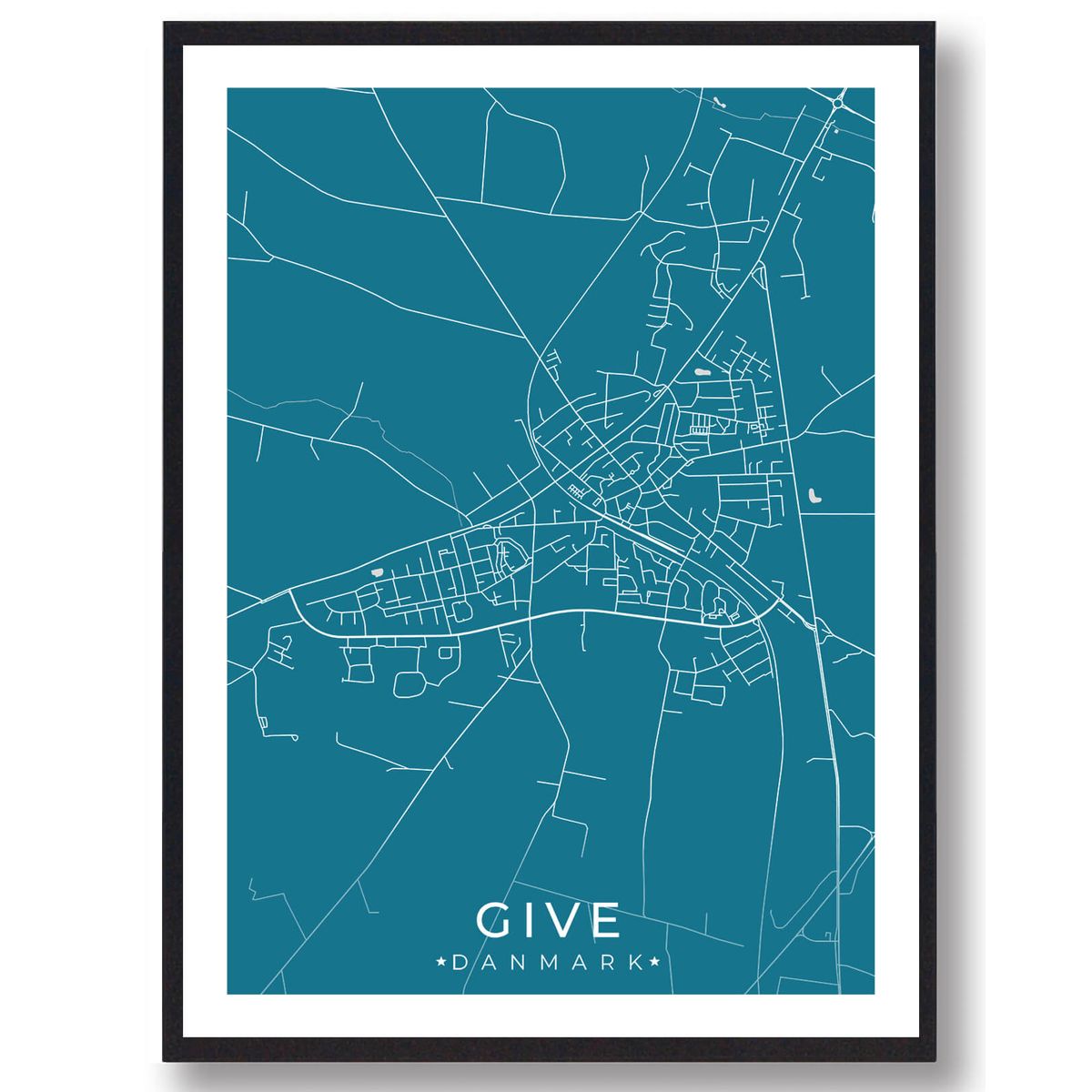 Give by plakat - blå (Størrelse: M - 30x40cm)